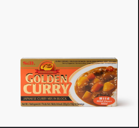 S&B Golden Curry Mild 日式咖喱块 不辣 220g (Paquete naranja)