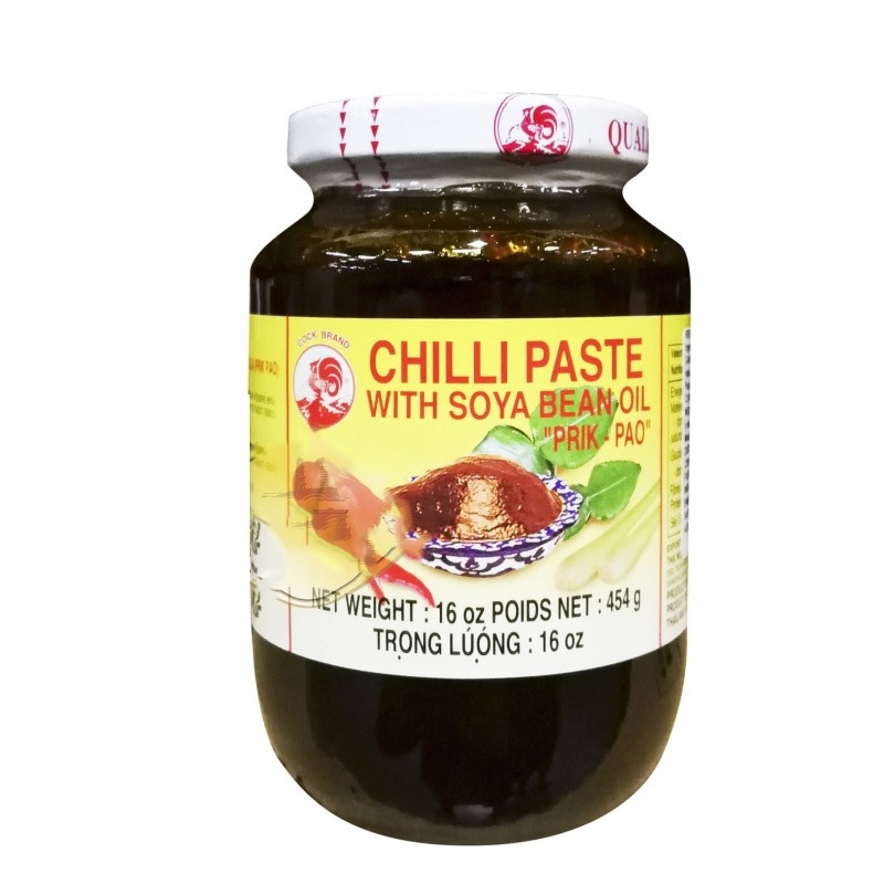 Cock Pasta de Chile con Aceite de Soja "Prik-Pao" 鸡标牌虾油椒膏 454g